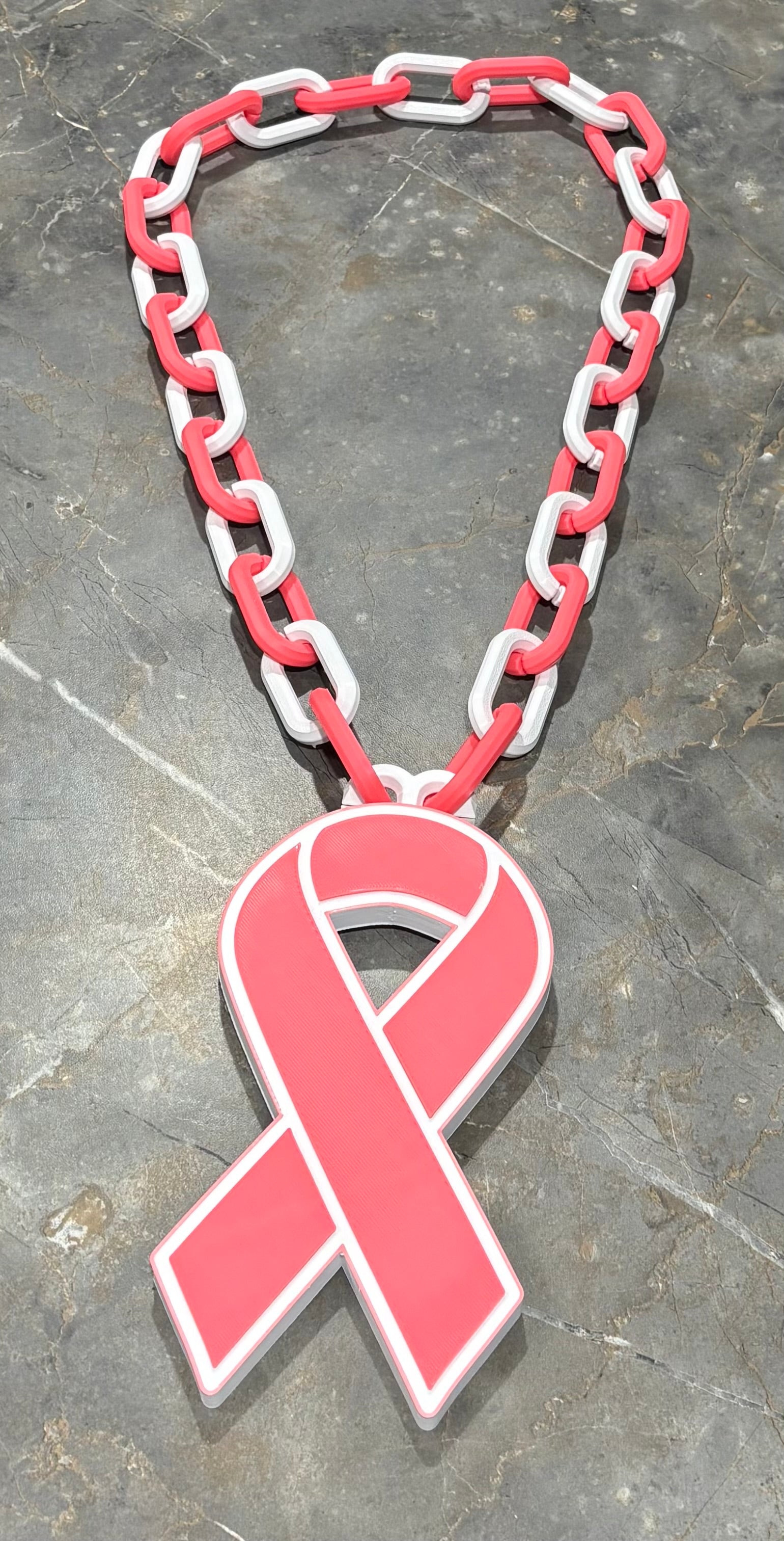 White & Pink Cancer Awareness Hype Chain