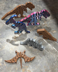 T-Rex, Triceratops, Pterodactyl